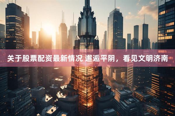 关于股票配资最新情况 邂逅平阴，看见文明济南